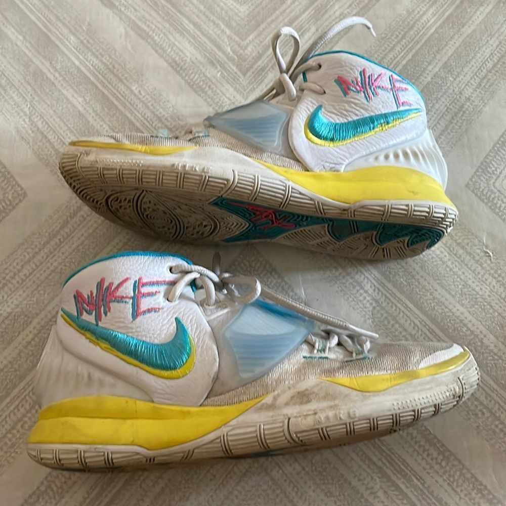 Nike Kyrie Neon Graffiti Boys Hightop Sneakers